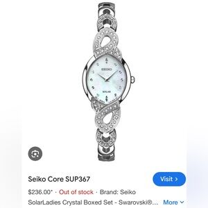 Seiko Core SUP367 Solar Watch With Swarovski Crystal.